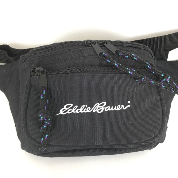 Eddie Bauer Black Fanny Pack Belt Bag Unisex Adjustable Travel Vacation - Picture 2 of 10